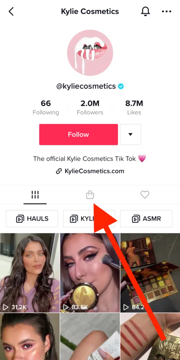 TikTok Shopping là gì - Nguồn Kylie Cosmetics trên TikTok